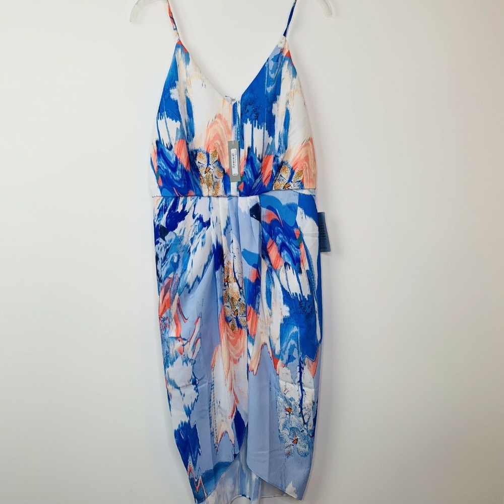 Chelsea 28 12 Dress Blue Watercolor Floral Print